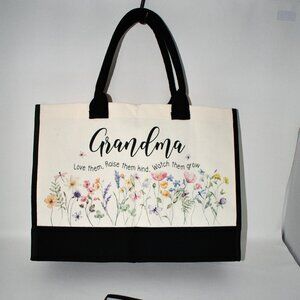 Grandma Canvas Tote Bag, Love Them, Raise them, Watch them Grow NWT  Durable & E